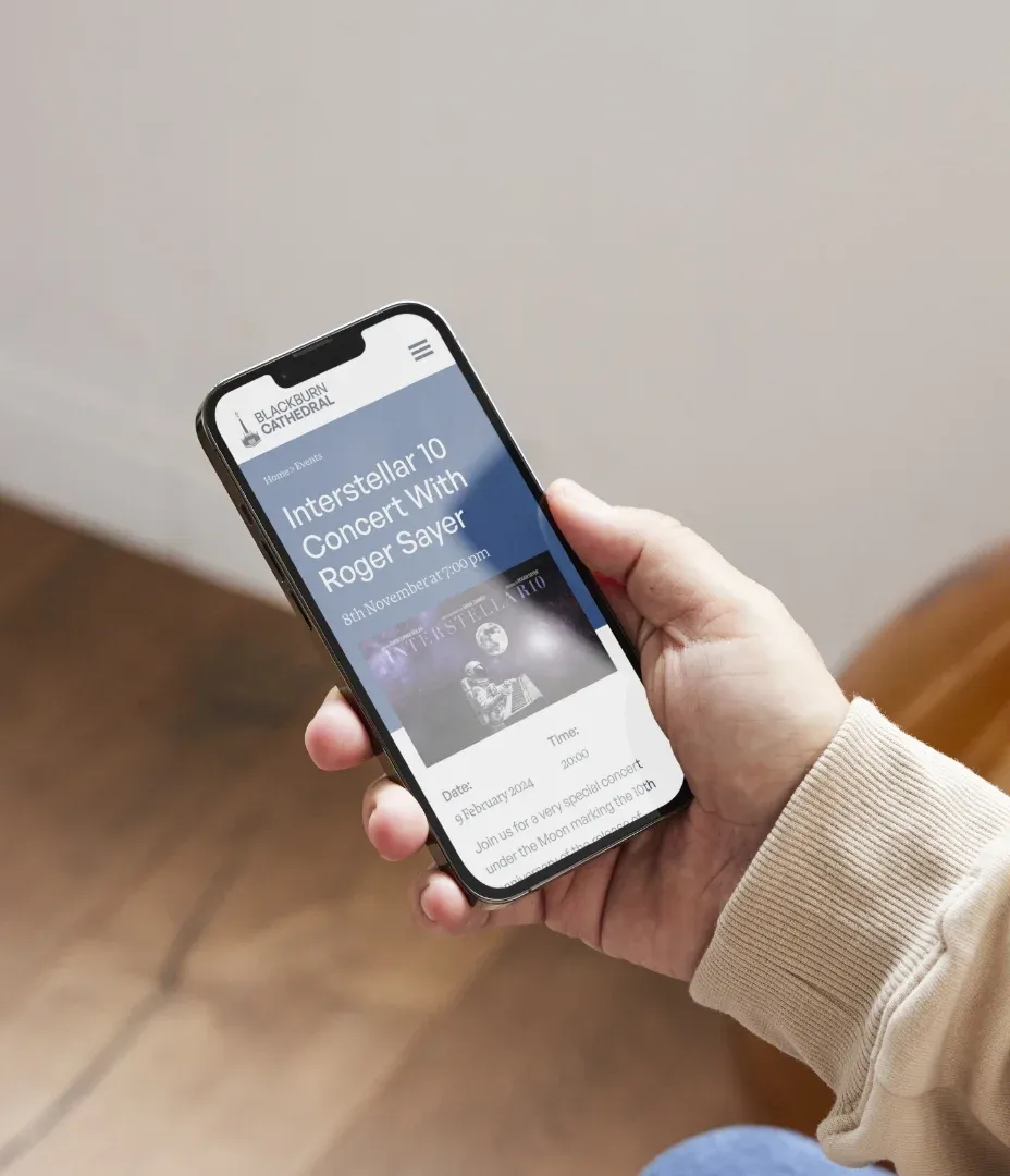 The new website on mobile