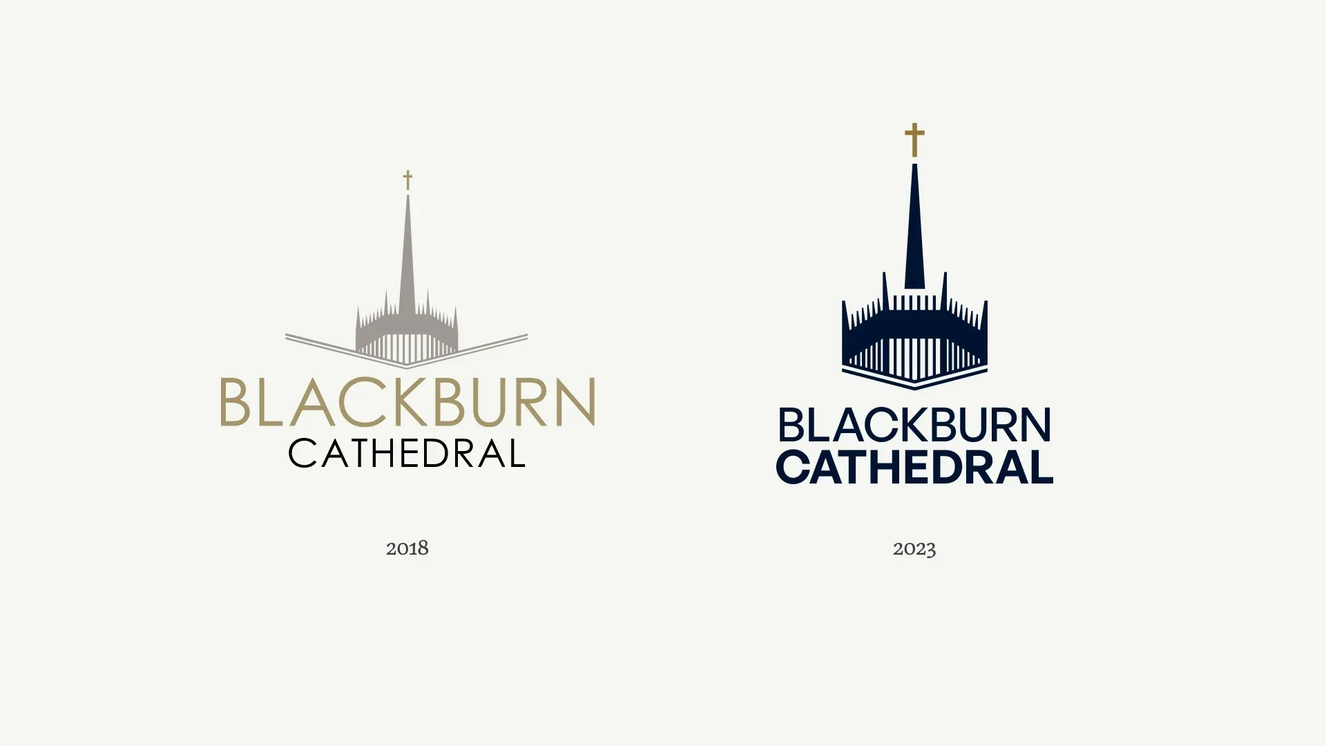 Before and after of the logo