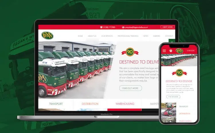 Screenshot of Fagan & Whalley's website