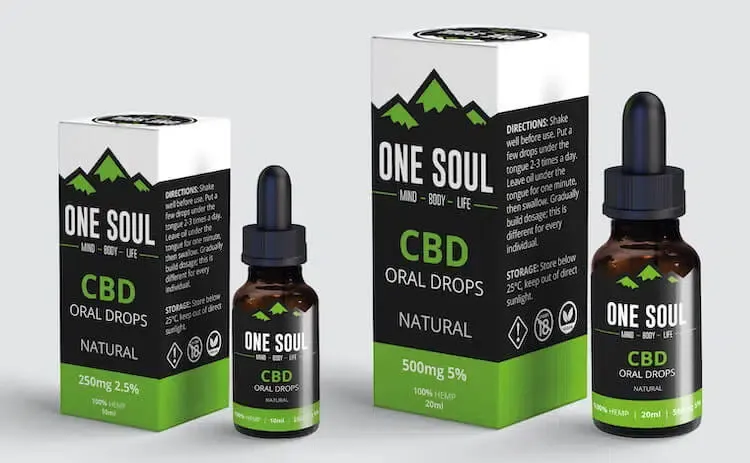 Visuals of One Soul's CBD oral drops