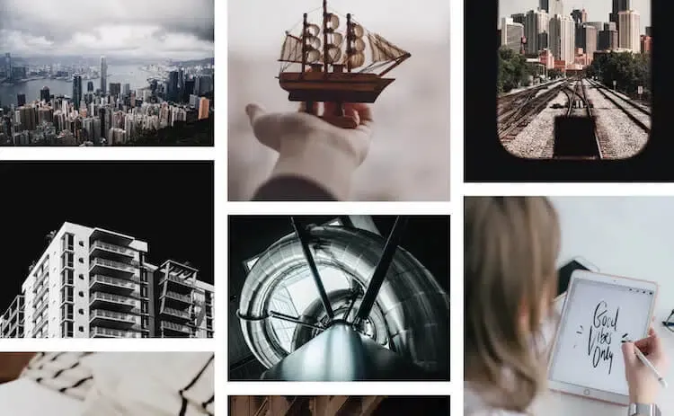 Screenshots of stock imagery