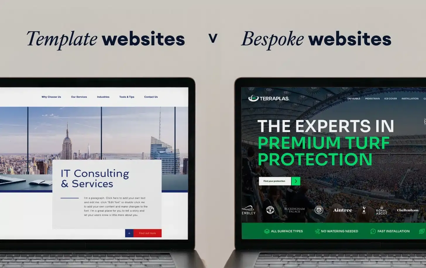 Bespoke vs. template websites