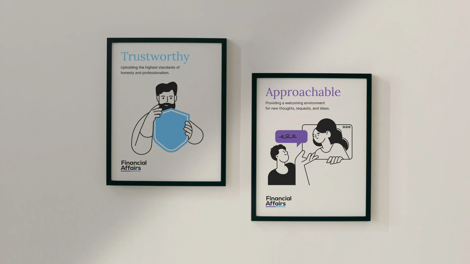 Values posters on the wall
