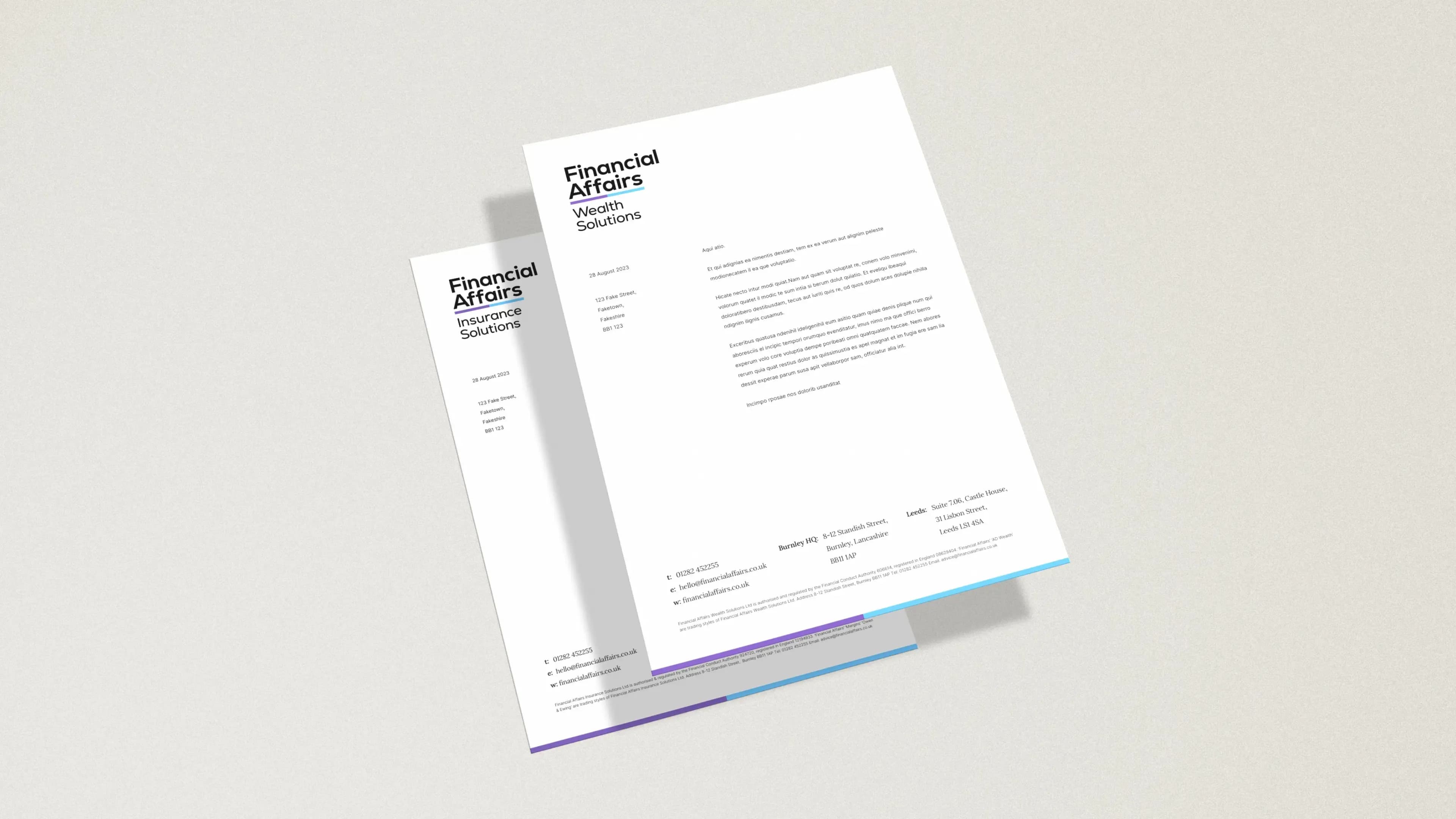 Financial Affairs letterhead