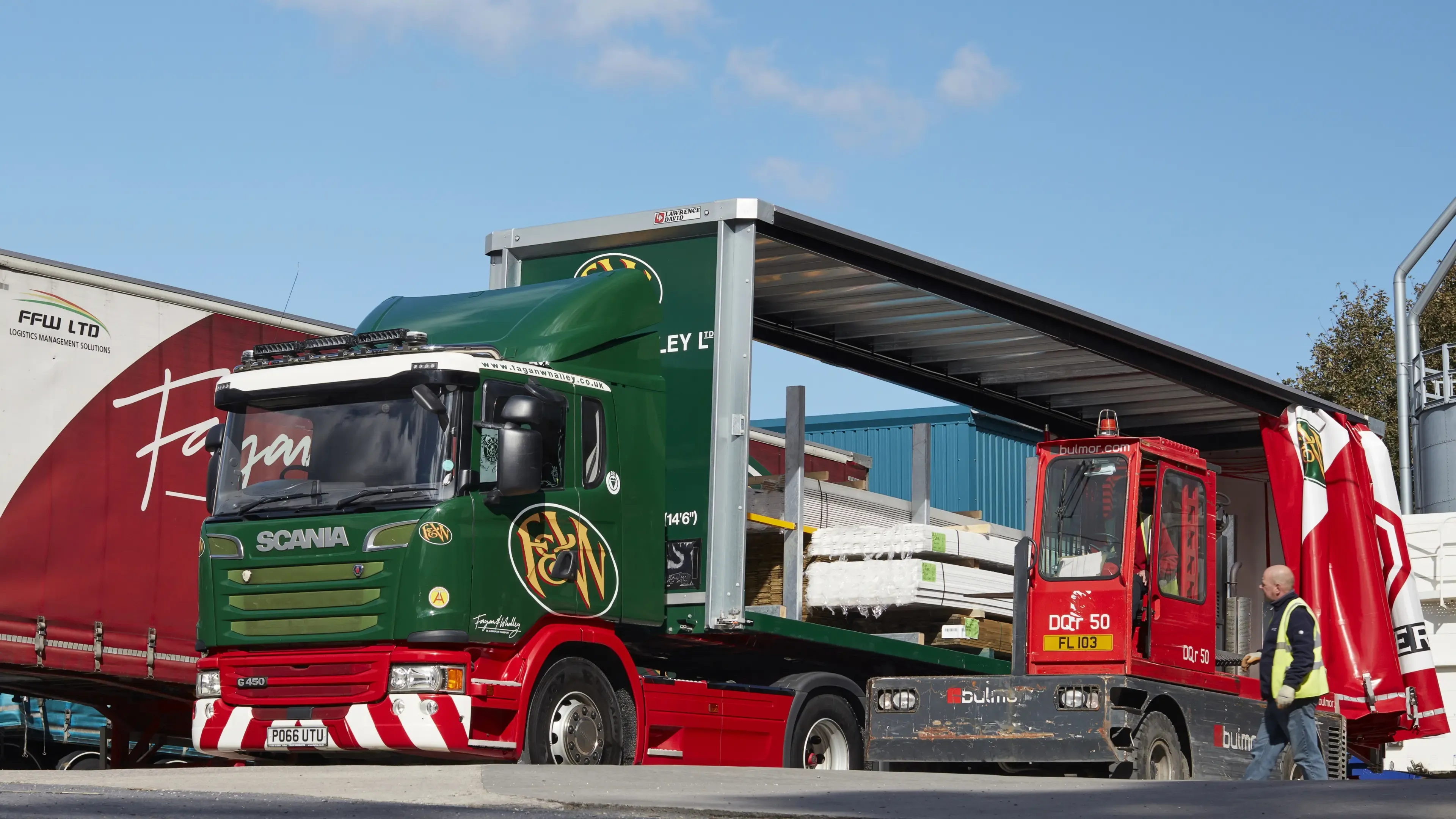 A fagan and whalley truck being loaded