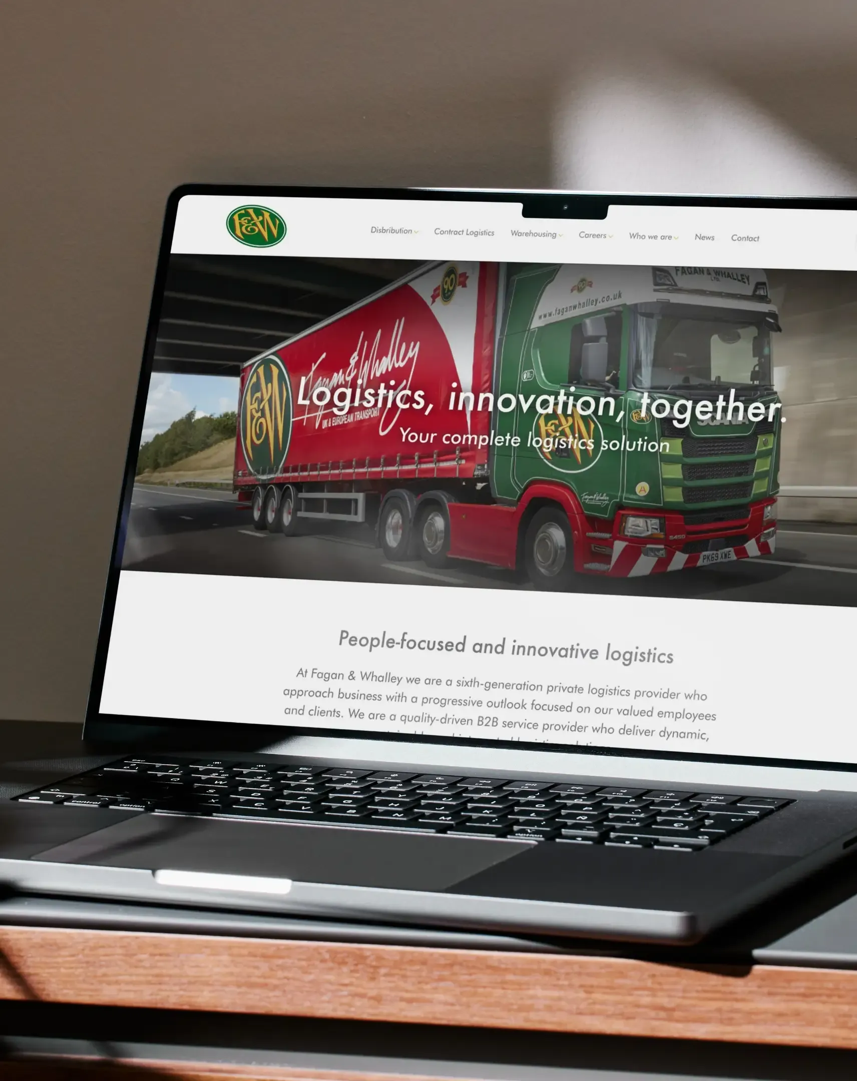 Fagan & Whalley website on a laptop