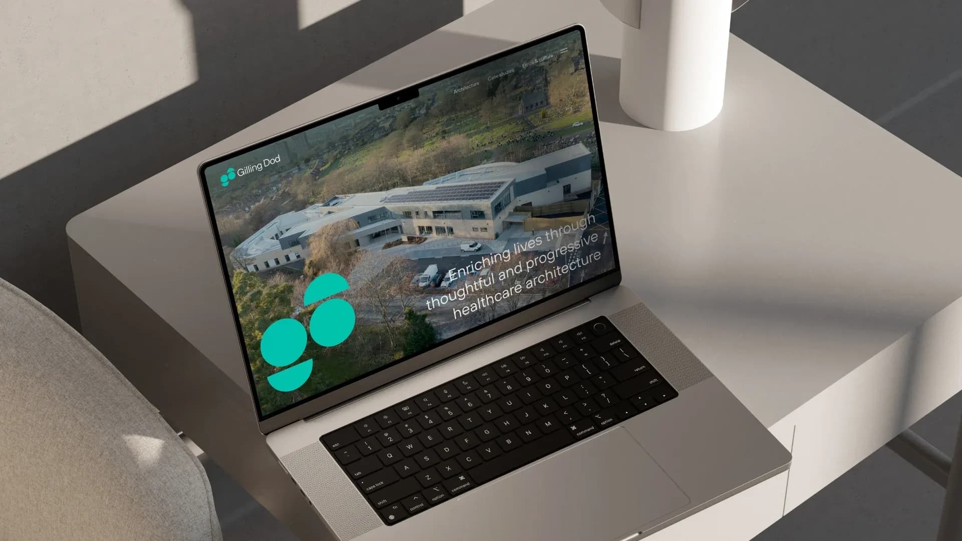 The new Gilling Dod website on a laptop