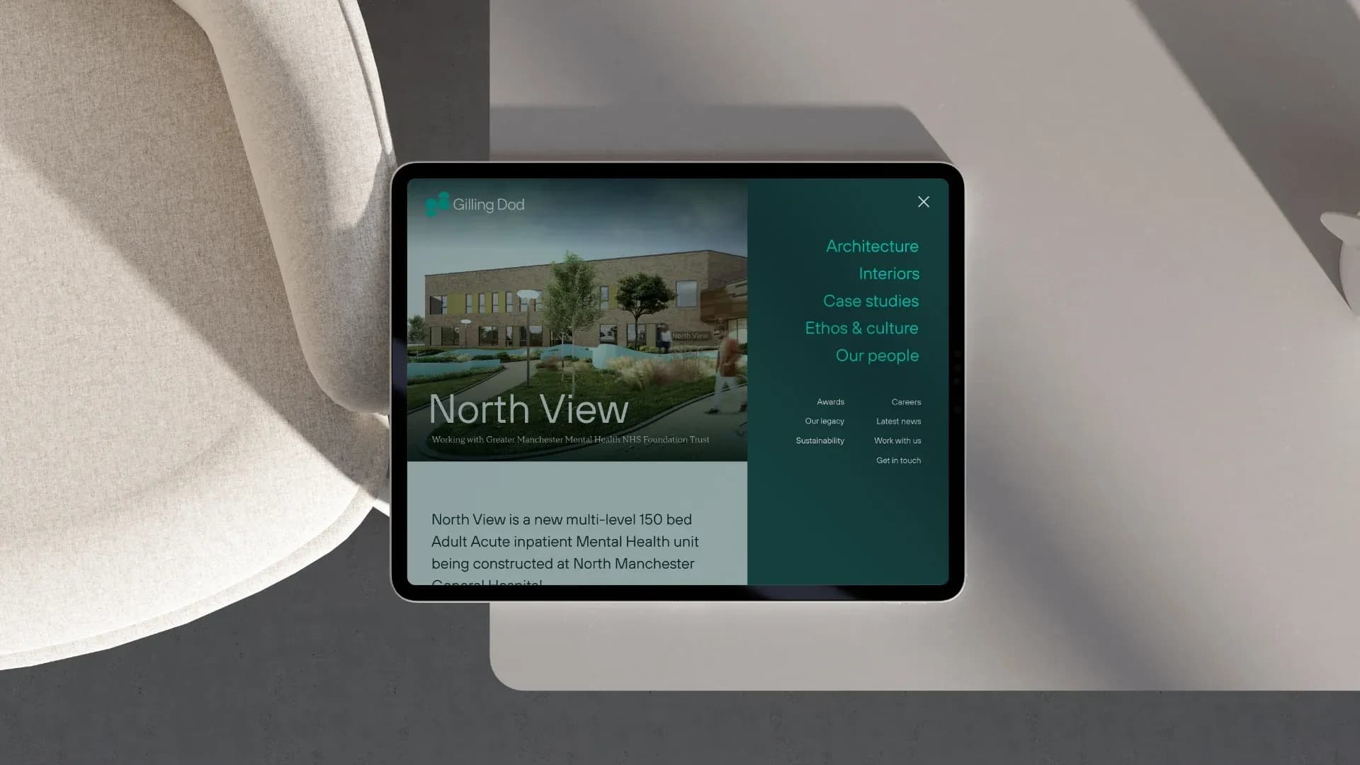 Gilling Dod website on an iPad