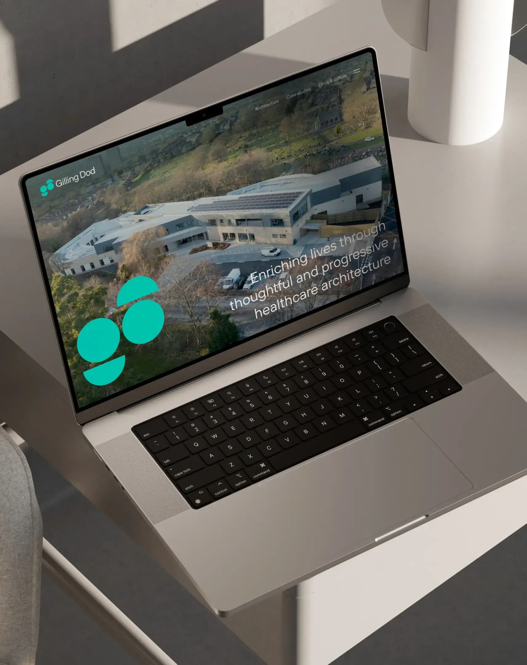Gilling Dod website on a laptop