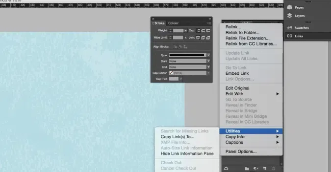 Screenshot of Indesign Tip for saving links to one folder