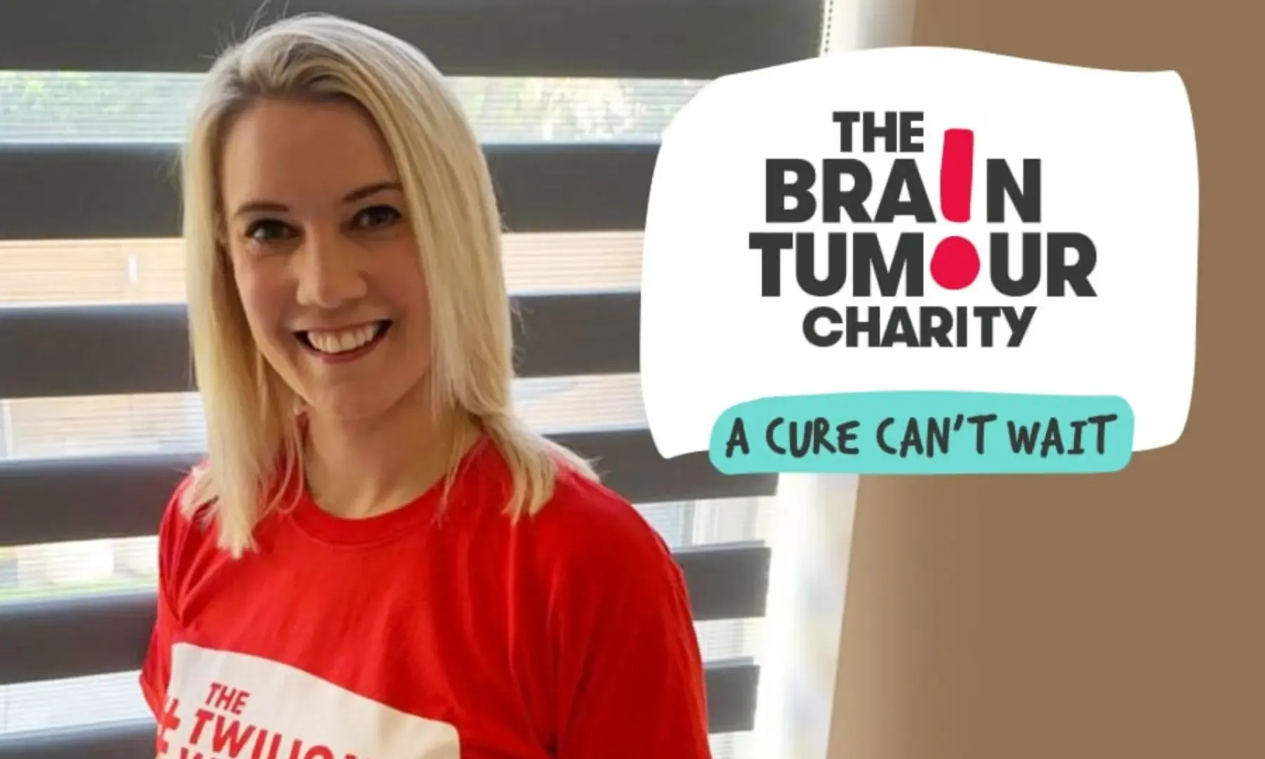 Kimberley supporting The Brain Tumour Charity as a BRIAN Champion