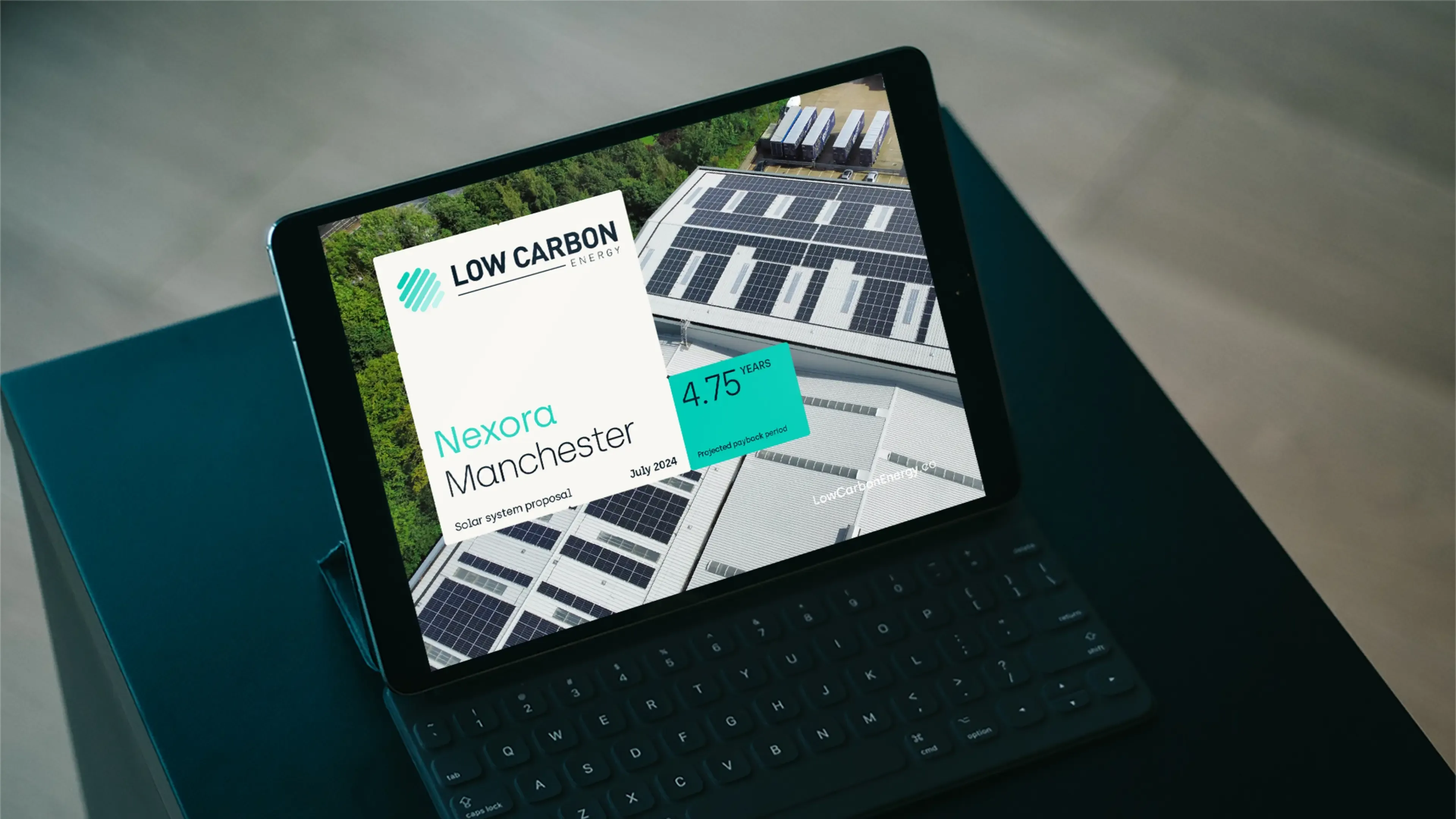 The new proposal template on a tablet