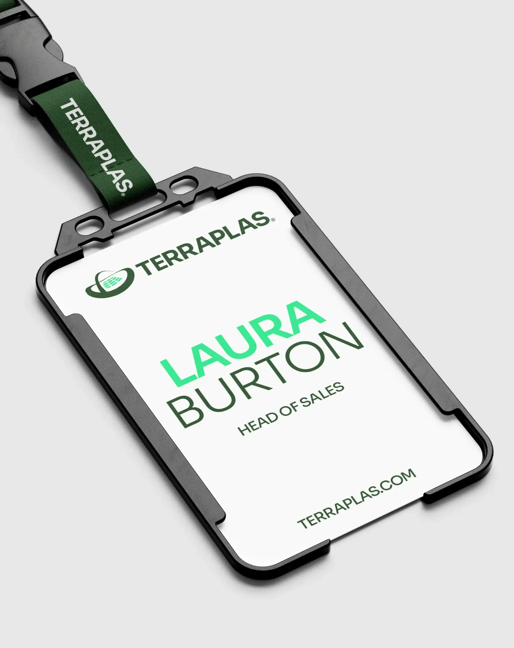 Terraplas lanyard showing the new brand