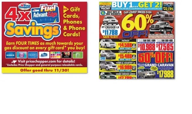 Examples of bad adverts with too much going on in the design