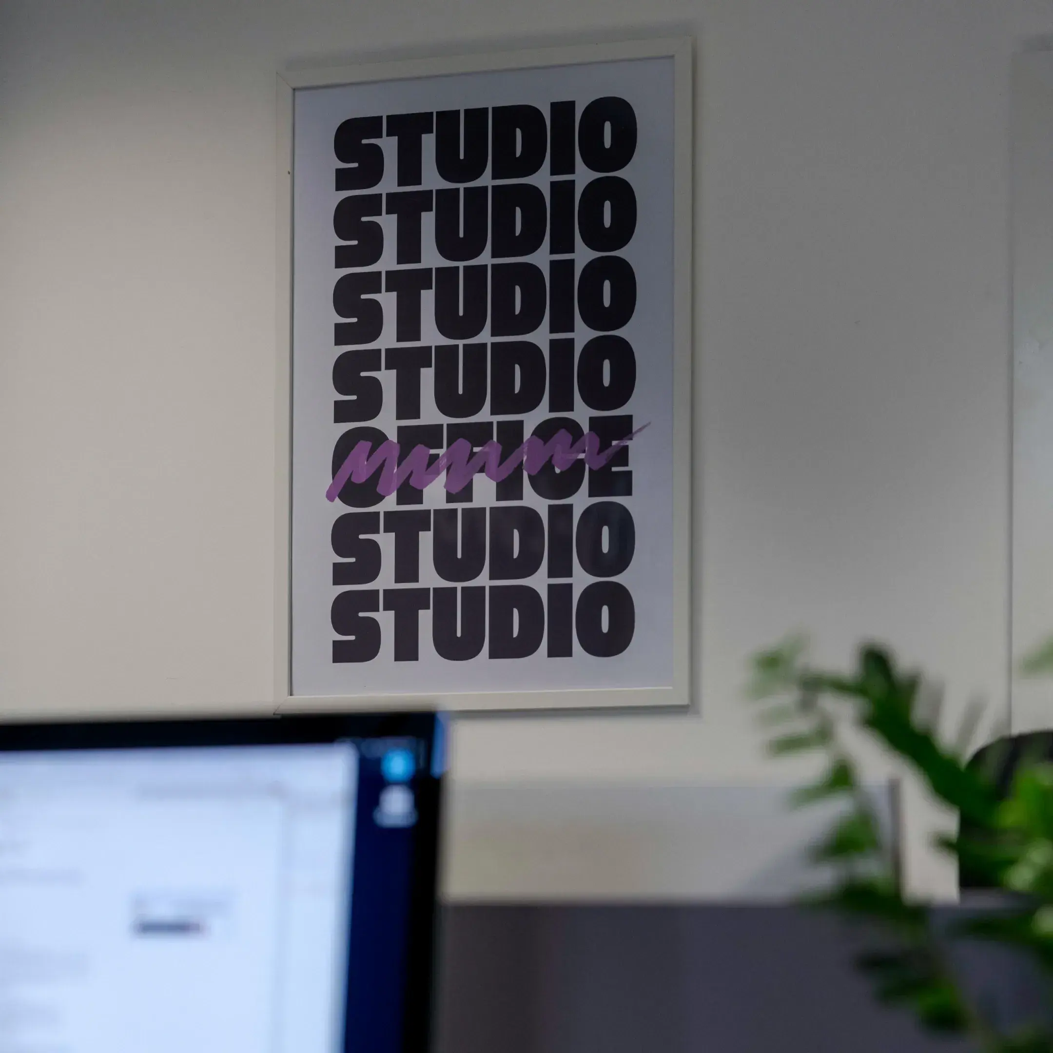 A poster on the studio wall