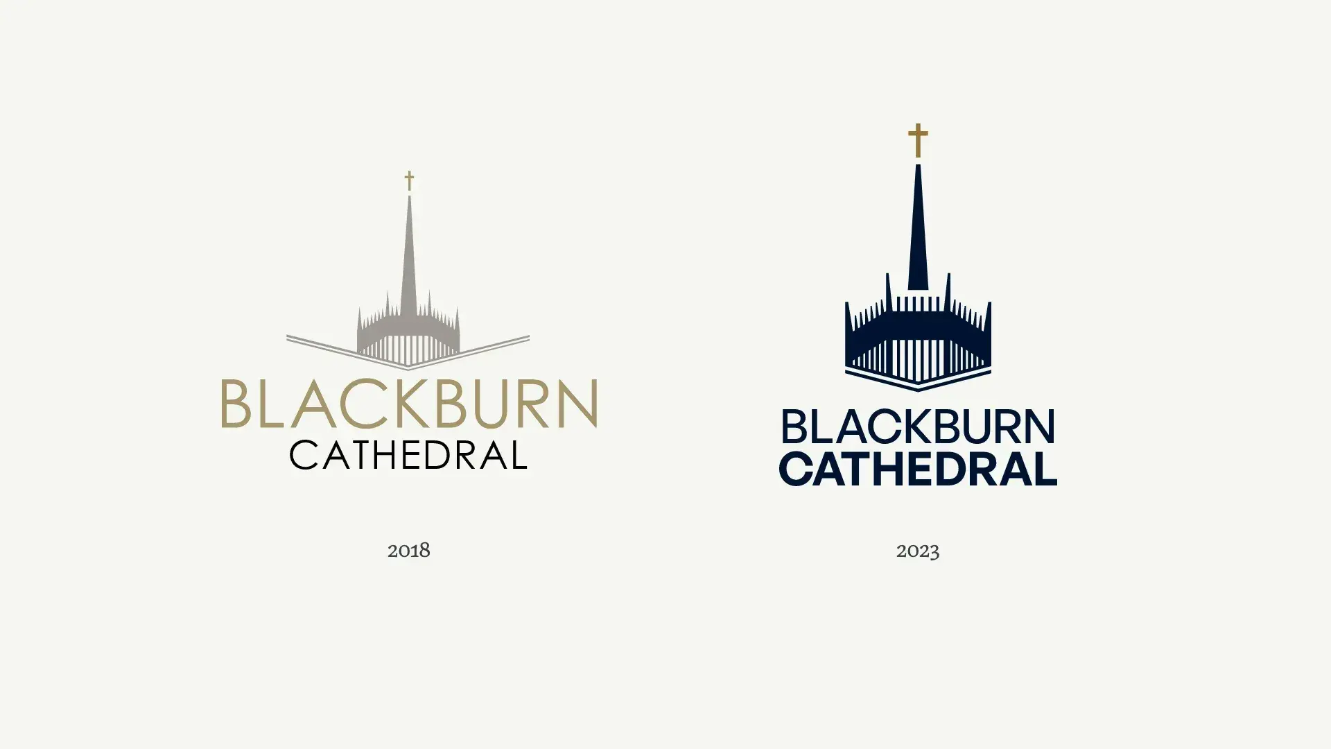 Before and after of the logo