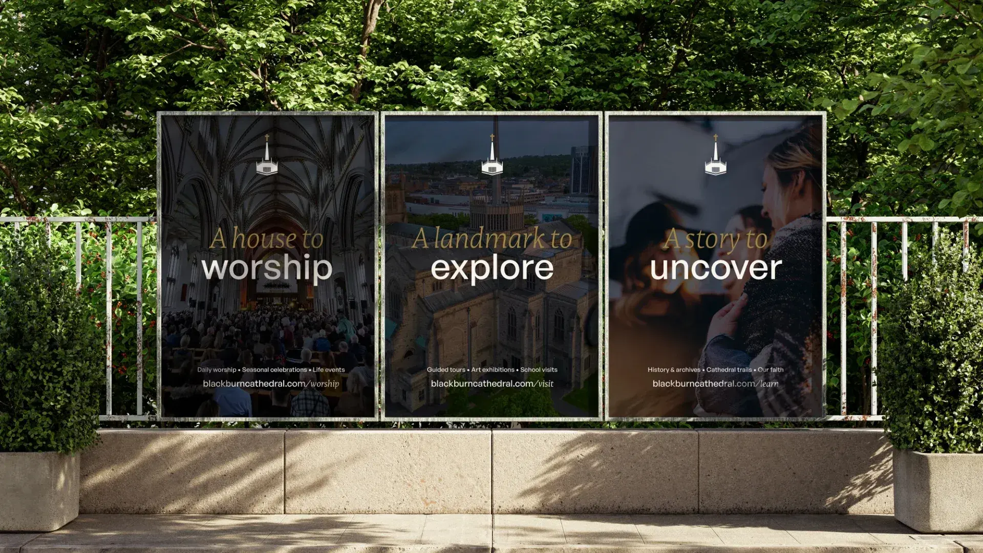 Outdoor posters showcasing the brand concept