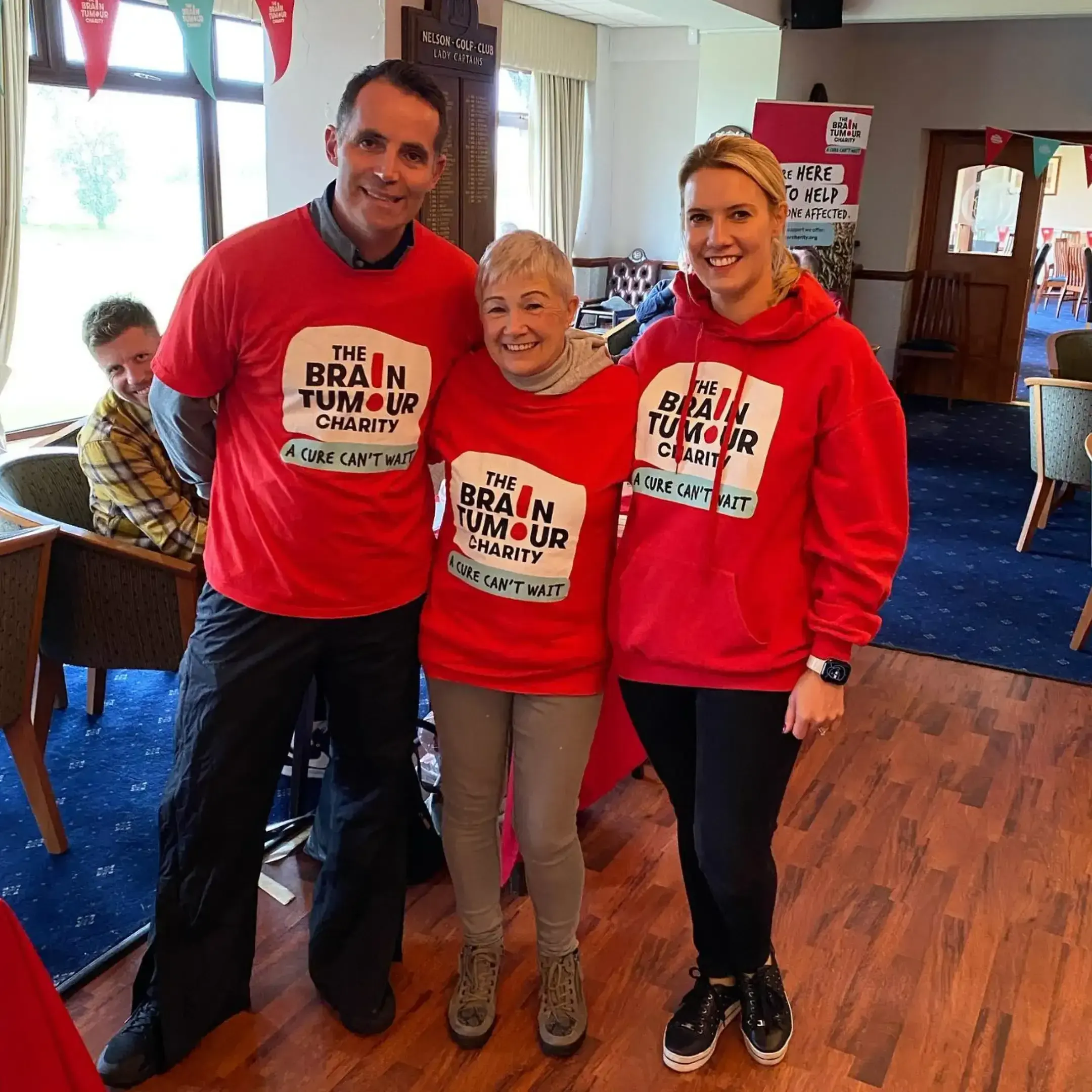 A few volunteers at a fundraising event for the Brain Tumour Charity