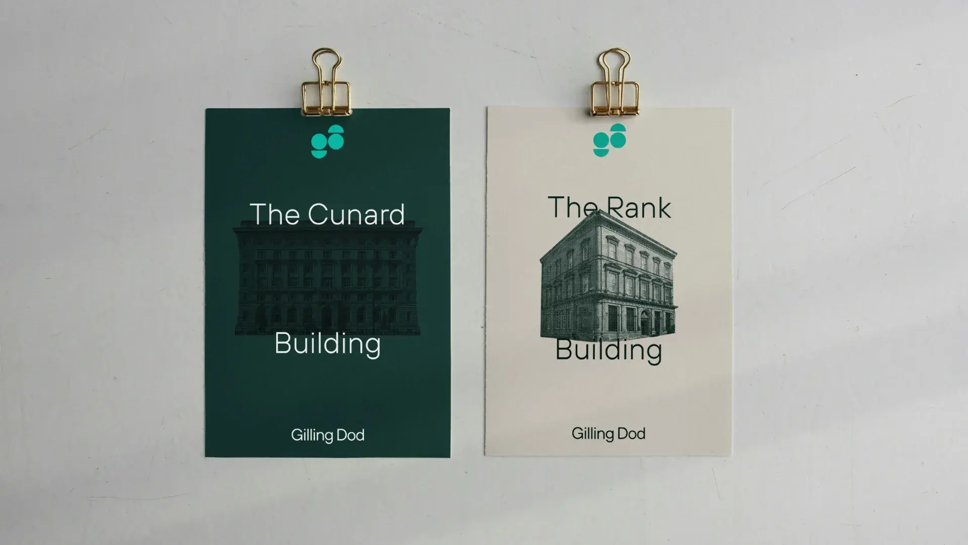 Postcards showing historical buildings designed by Gilling Dod