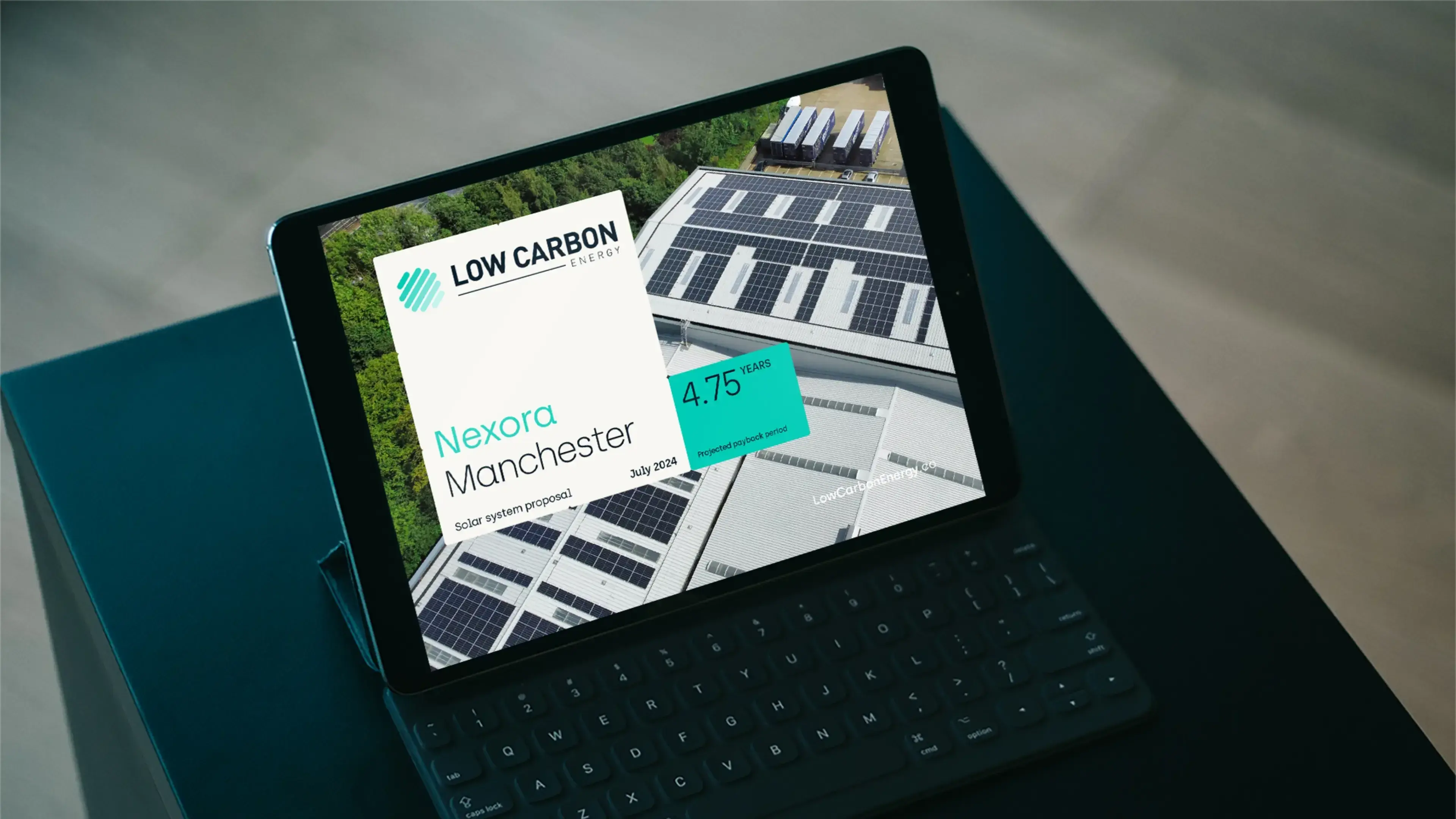 The new proposal template on a tablet