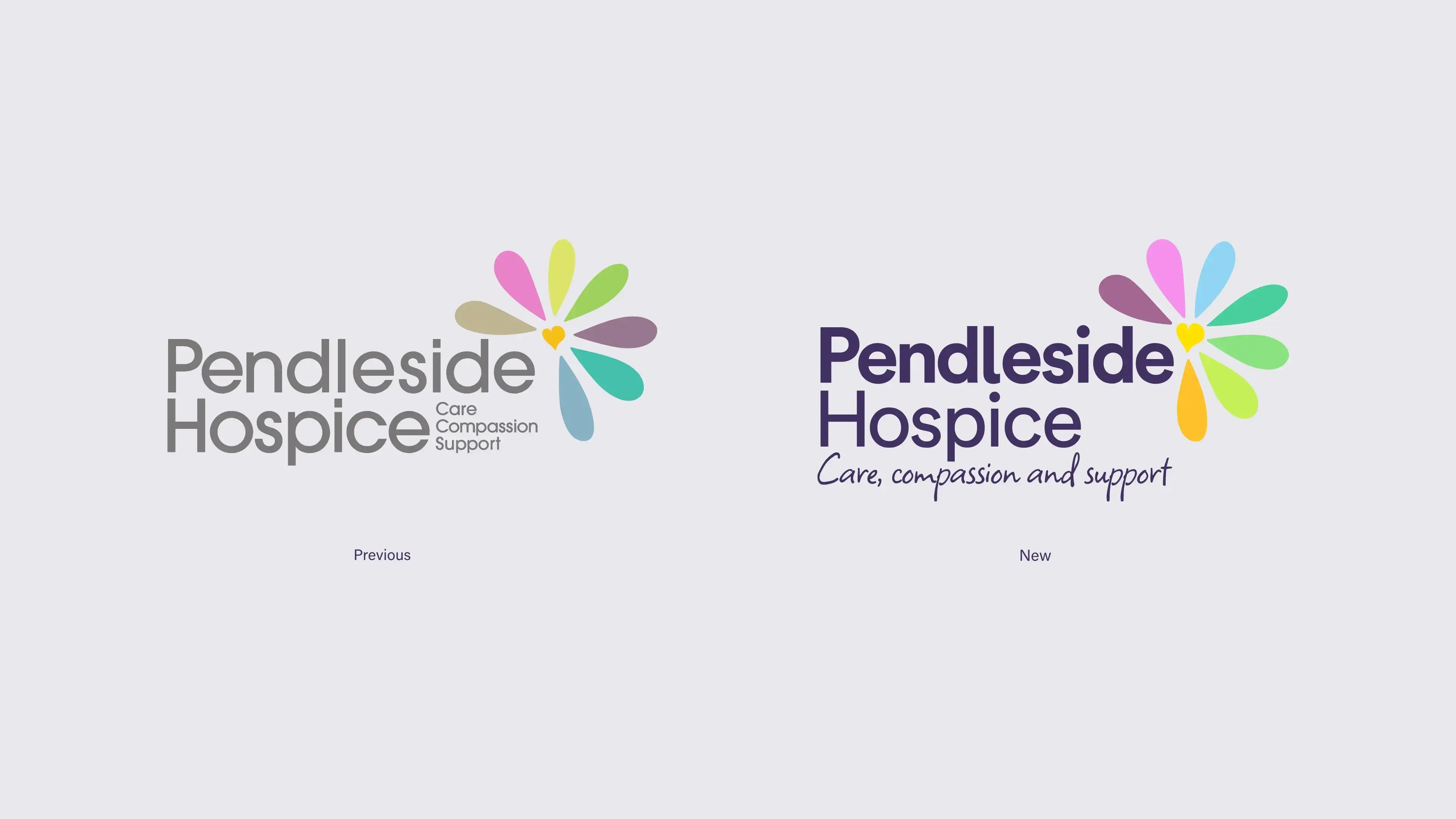 Before and after of the pendleside logo