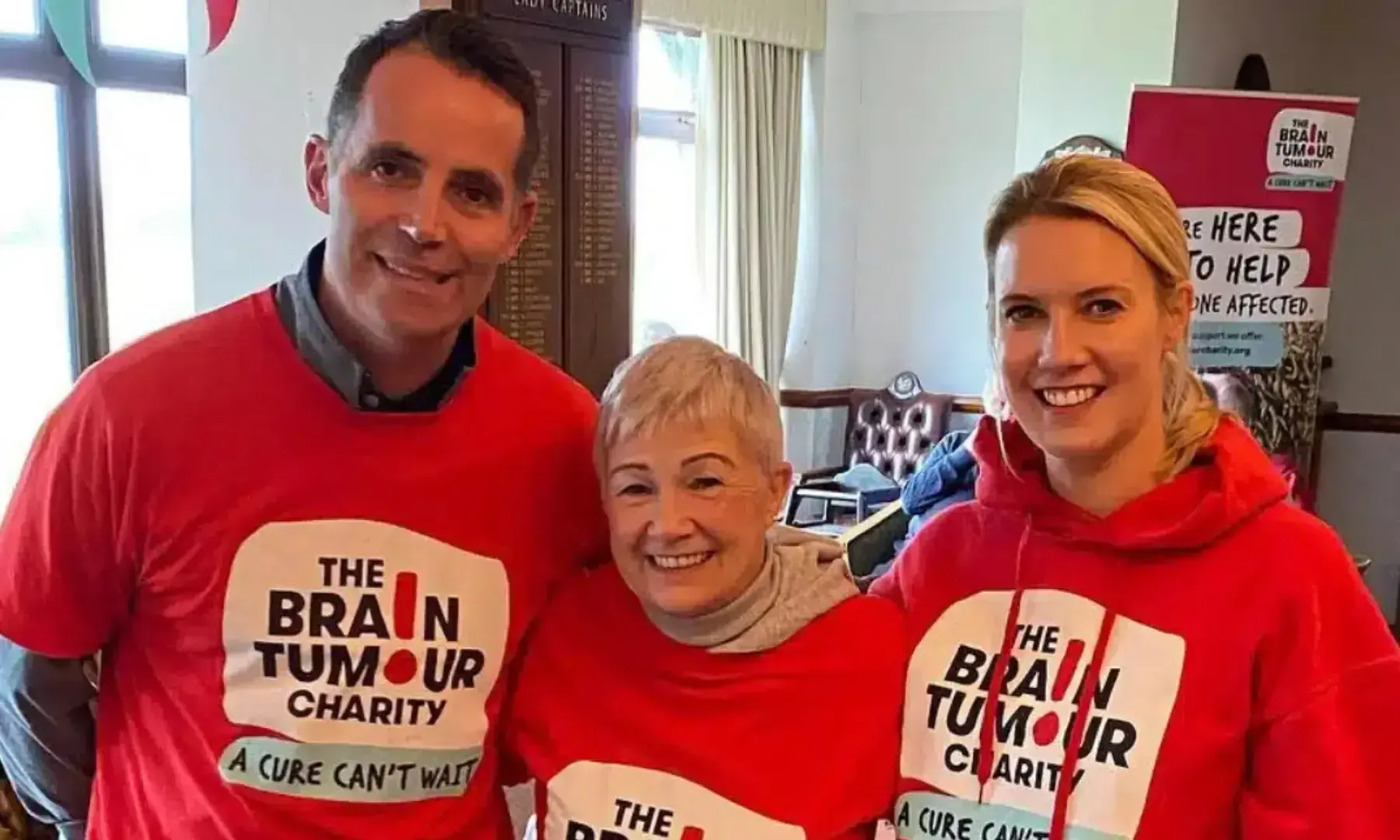 Kimberley, Barrie and Kimberley's Mum supporting Brain Tumour Charity