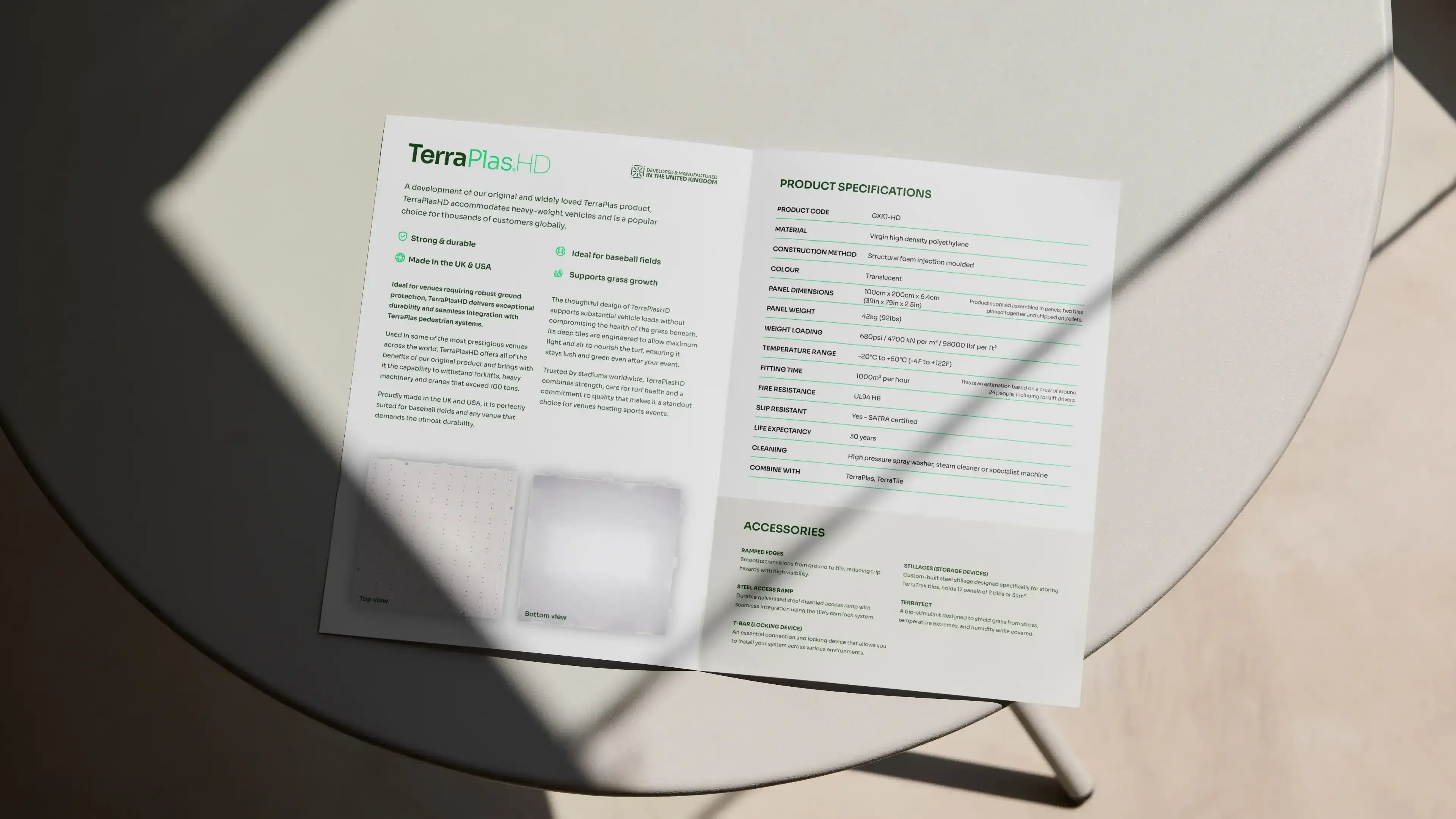 Terraplas spec sheet design
