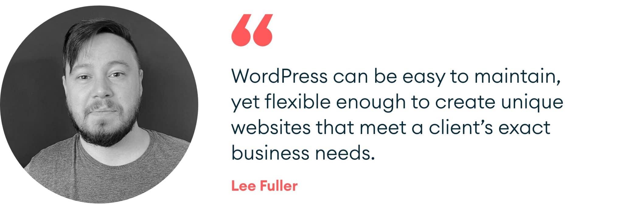 Lee Fuller Quote on Wordpress